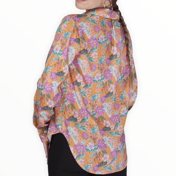 Nrvna Mode Cosette Floral Blouse Long Sleeve Viscose V-Neck size Small NWT - Picture 2 of 12